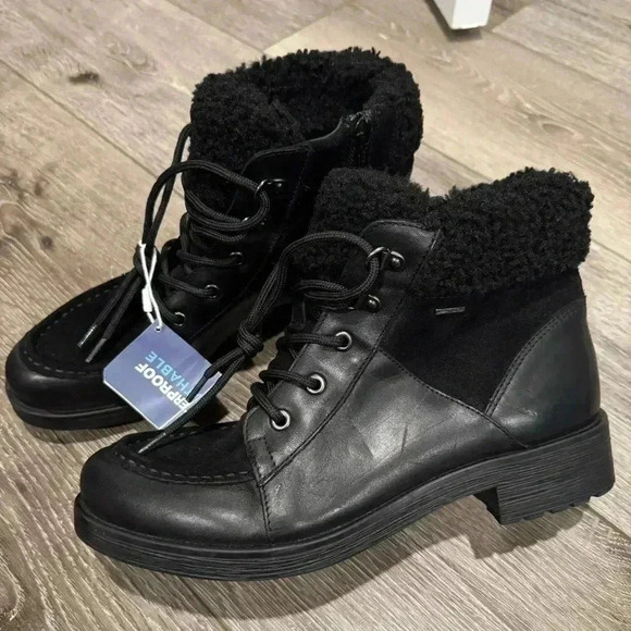 Geox Rawelle ABX Faux Shearling Trimmed Waterproof Boot - Picture 2 of 7